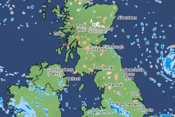 UK weather snow maps Arctic blast turns charts purple as heavy snow hits 13 counties UK weather snow maps Arctic blast