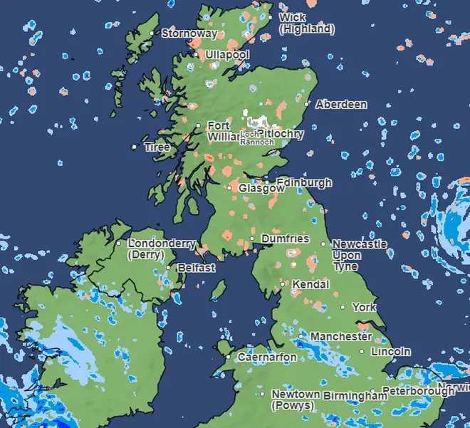UK weather snow maps Arctic blast